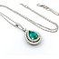 Pendant Drop .46ctw Round Diamonds 1.04ct Green Emerald 1.04x.42" 14kw 18" 124041257