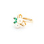 Ring Ribbon .03ctw Round Diamonds 6mm Akoya Pearls .30ctw Emeralds 14ky sz6.5 224040159