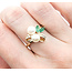 Ring Ribbon .03ctw Round Diamonds 6mm Akoya Pearls .30ctw Emeralds 14ky sz6.5 224040159