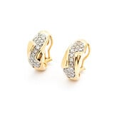  Earrings Pave .50ctw Round Diamonds Omega Back 20x8.5mm 14ky 224044005