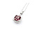 Pendant Drop .14ctw Round Diamonds 1.96ct Rhodolite Garnet 10x10mm 14kw 20" 124041258