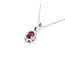 Pendant Drop .09ctw Round Diamonds .28ct Red Ruby 6x6mm 14kw 18" 124041273
