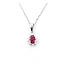Pendant Drop .09ctw Round Diamonds .28ct Red Ruby 6x6mm 14kw 18" 124041273
