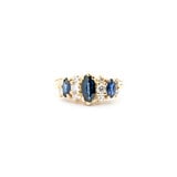  Ring .15ctw Round Diamonds .70ctw Sapphires 1980's 14ky 224040165