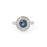  Ring 1.00ctw Round Diamonds 1.20ct Sapphire 14kw sz6 124030238