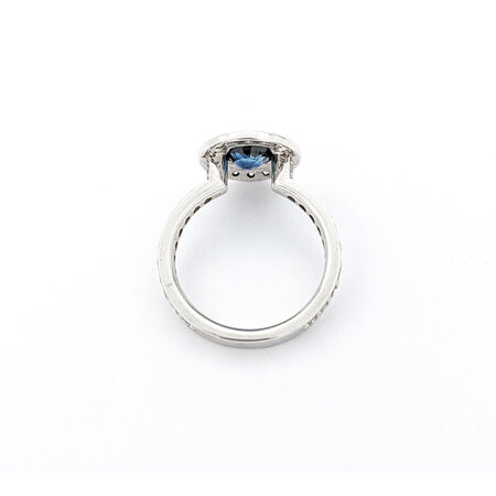 Ring 1.00ctw Round Diamonds 1.20ct Sapphire 14kw sz6 124030238
