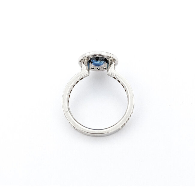 Ring 1.00ctw Round Diamonds 1.20ct Sapphire 14kw sz6 124030238