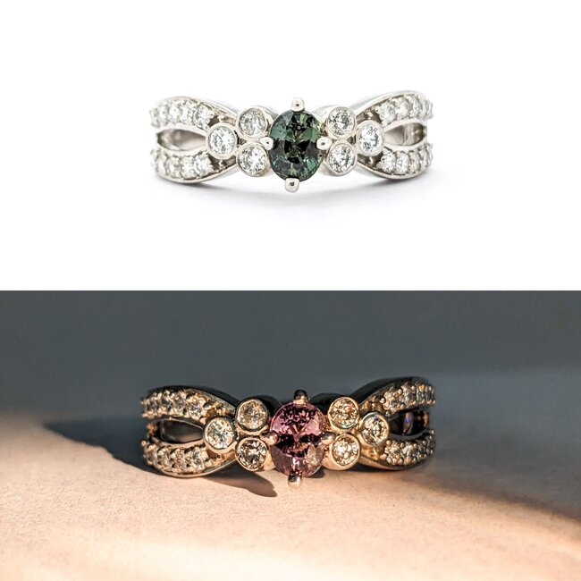 Ring .33ctw Diamonds .44ct Alexandrite GIA: 1236197402 14kw Sz6 123120110
