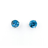  Earrings Stud 3.30ctw London Blue Topaz 7mm 14kw 124044168
