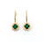 Earrings .30ctw Round Diamonds Leverback Drop .60ctw Emerald 1x.6" 14ky 124044153