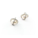  Earrings .19ctw Round Diamonds Stud 7.5mm FW Pearl 7.5mm 14kw 124044185