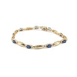  Bracelet .09ctw Round Diamonds 2.89ctw Sapphire 14ky 7" 3.4mm 124043252