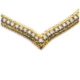  Necklace 4.00ctw Round Diamonds Woven Riviera 14ky 17" 7.5mm 224042002