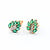 Earrings .01ctw Round Diamonds 1.0ctw Emeralds 10ky 10x8.5mm 223120134