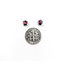 Earrings .10ctw Round Diamonds Stud .88ctw Ruby 7x6mm 14kw 124044165
