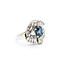 Ring .75ctw Round & Baguette 1.3ct Montana Sapphire 14kw Sz7.5 123030121