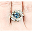 Ring .75ctw Round & Baguette 1.3ct Montana Sapphire 14kw Sz7.5 123030121