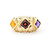 Ring .90ct Step Cut Square Garnet 1.08ct Amethyst 1.05ct Citrine14ky 224050152