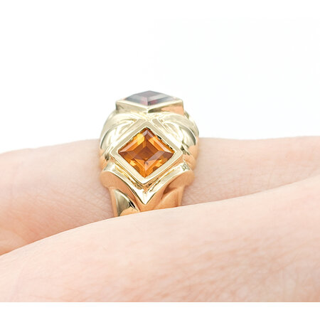 Ring .90ct Step Cut Square Garnet 1.08ct Amethyst 1.05ct Citrine14ky 224050152