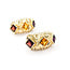 Earrings 1.70ctw Step Cut Square Garnets Friction Back 2.00ctw Amethysts 1.95ctw Citrines 23x12 14ky 224054151