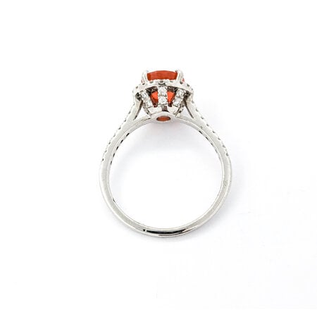 Ring .25ctw Diamonds .75ct Fire Opal 18kw Sz6 123040022
