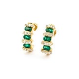  Earrings .32ctw Round Diamonds 1.50ctw Emeralds 14ky 17.5x7mm 223040088