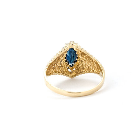 Ring 1980's .08ctw Single Cut Diamonds .78ct Sapphire 14ky 224050151