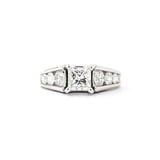  Ring Engagement Cathedral Setting 2.00ctw .90ct Princess Cut Diamond 1.10ctw Diamonds 14kw sz7 224050300