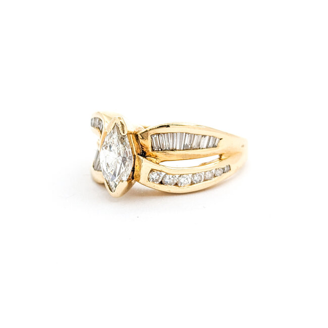 Ring .65ct Marquise Diamond .50ctw Diamonds 14ky Sz6.75 221010092
