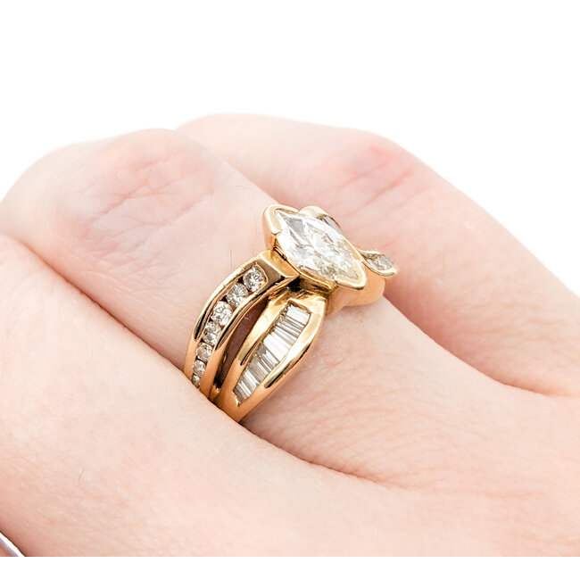 Ring .65ct Marquise Diamond .50ctw Diamonds 14ky Sz6.75 221010092
