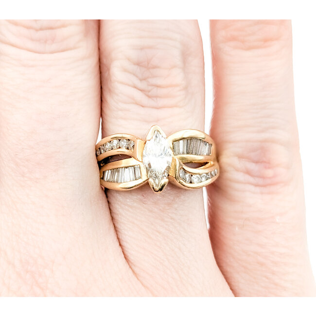 Ring .65ct Marquise Diamond .50ctw Diamonds 14ky Sz6.75 221010092