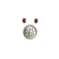 Earrings .10ctw Round Diamonds Stud .88ctw Ruby 7x6mm 14kw 124044166
