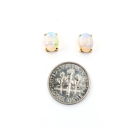 Earrings 1.38ct Australian Opal 14ky 123040089