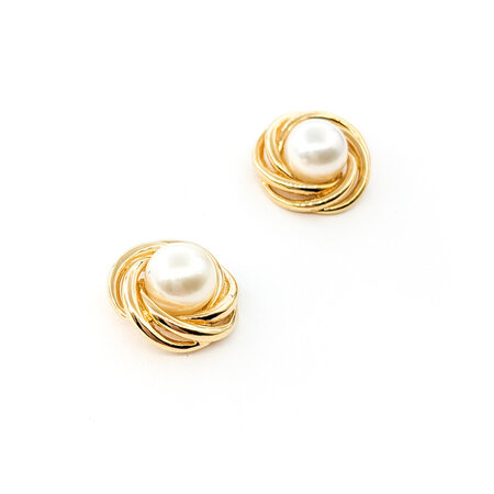 Earrings Mikimoto 7.5mm Pearl Friction Back 14mm 14ky 224054152