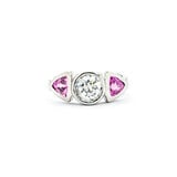  Ring .84ct Round Diamond 1.00ctw Pink Sapphire 950pt Sz6 123110015