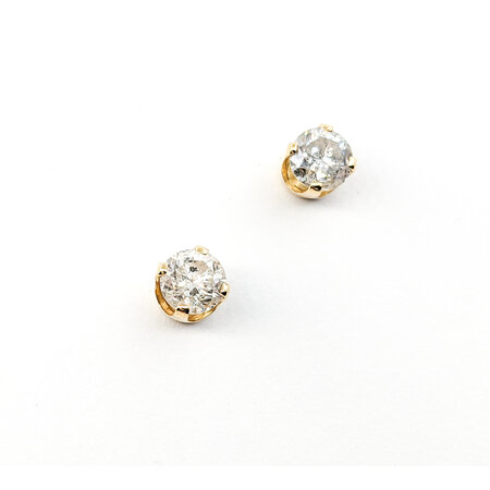 Earrings Stud 1.0ctw Round Diamonds Friction Backs 5mm 14ky 224054001