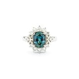  Ring .54ctw Round Diamonds  1.64ct Montana Sapphire GIA CERT 950pt sz8 124020174