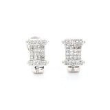  Earrings Omega Back 1.50ctw Princess/Round Diamonds Invisible Set 17.5x11.5mm 14kw 224054007