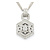 Pendant w/3 Strand Chain Hexegon Milgrain .60ctw Round Diamonds 36x21mm 14kw 16"" 224051003