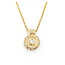 Pendant Pave Circle .50ctw Round Diamonds 16x12mm 14ky 16"" 224051008