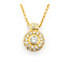 Pendant Pave Circle .50ctw Round Diamonds 16x12mm 14ky 16"" 224051008