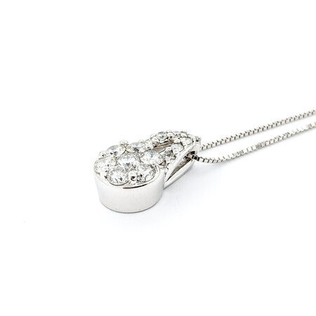 Pendant Cocktail .75ctw Round Diamonds 16.5x9.5mm 14kw 18"" 224051003