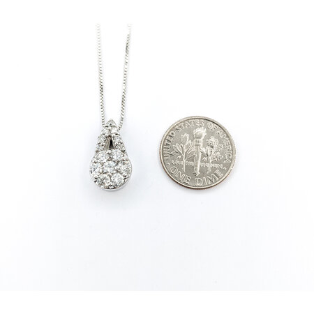 Pendant Cocktail .75ctw Round Diamonds 16.5x9.5mm 14kw 18"" 224051003