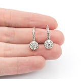  Earrings Lever Back .75ctw Round Diamonds Cocktail 16x7.5mm 14kw 224054006