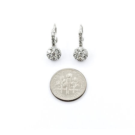 Earrings Lever Back .75ctw Round Diamonds Cocktail 16x7.5mm 14kw 224054006