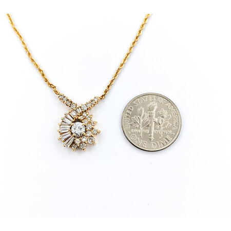 Necklace .50ctw Round/Baguette Diamonds Cocktail Twist 14ky 16.25" 1.5mm 224052002