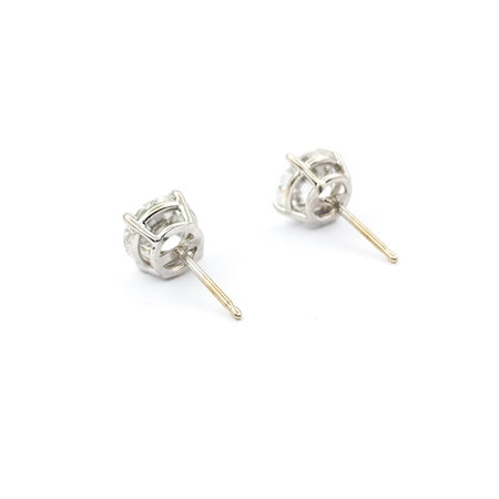 Earring Studs 2.39ctw Round Diamonds GS Report Friction Backs 6.7mm 18kw 224054003