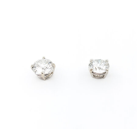 Earring Studs 2.39ctw Round Diamonds GS Report Friction Backs 6.7mm 18kw 224054003