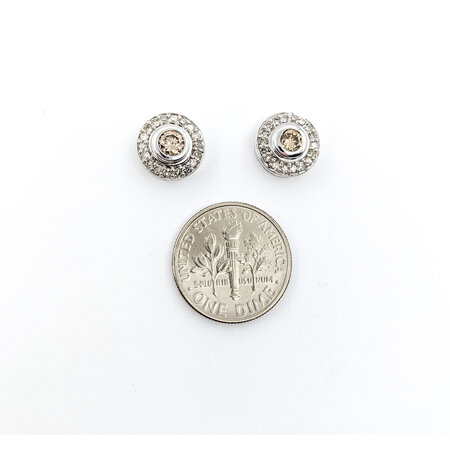 Earrings Stud .30ctw Round Diamonds Halo 10.3mm 14kw 224054004