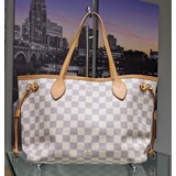  Handbag Louis Vuitton Neverfull PM Azur Damier 124055056